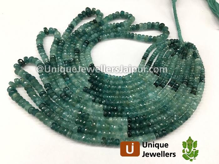 Grandidierite Shaded Faceted Roundelle Beads