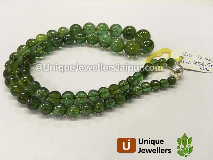 Green Tourmaline Far Smooth Round Beads