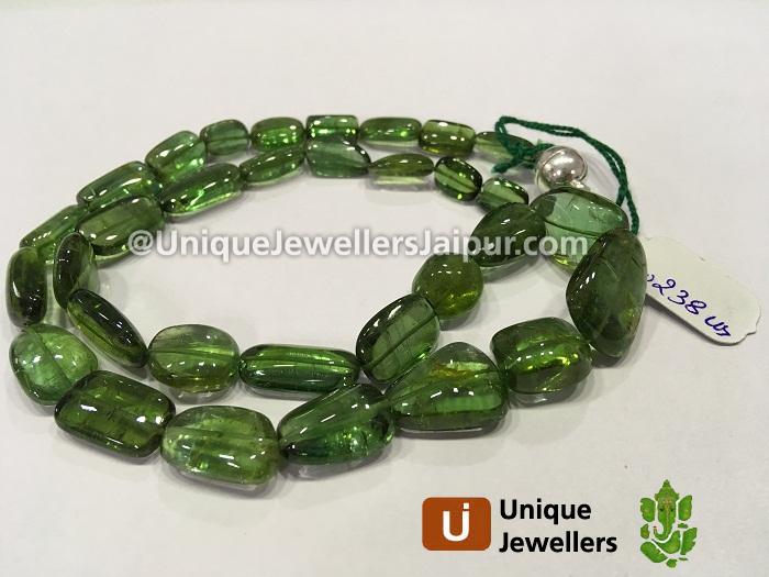 Green Tourmaline Far Smooth Nugget Beads