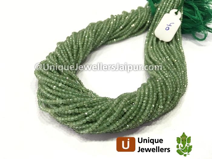 Green Kyanite Micro Cut Roundelle Beads