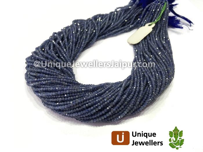 Blue Sapphire Micro Cut Roundelle Beads