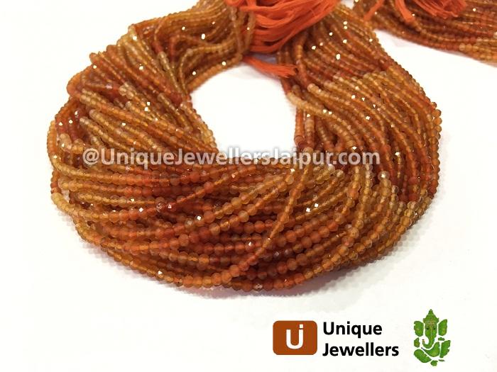 Carnelian Shaded Micro Cut Roundelle Beads