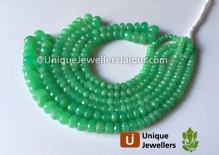 Chrysoprase Far Faceted Roundelle Beads