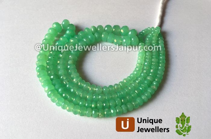 Chrysoprase Far Faceted Roundelle Beads