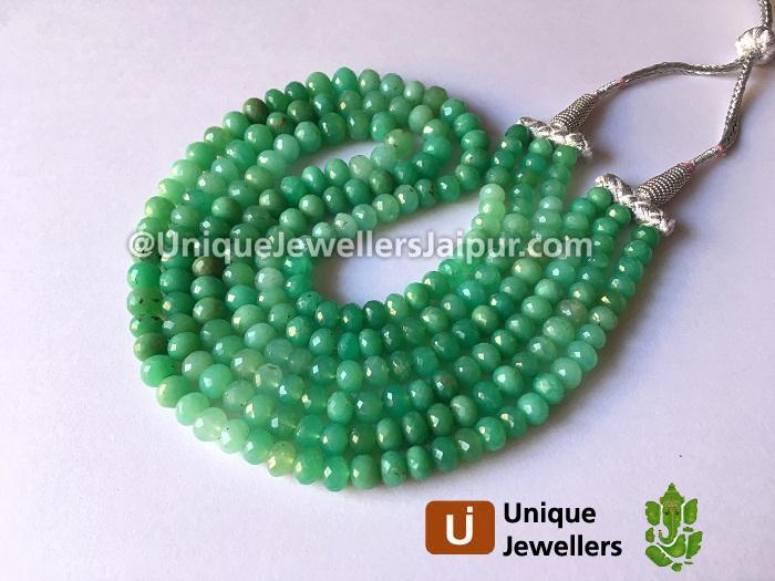 Chrysoprase Far Faceted Roundelle Beads