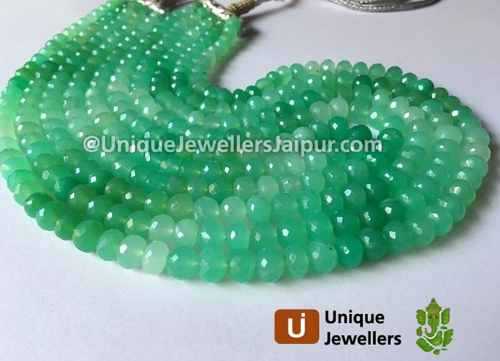 Chrysoprase Far Faceted Roundelle Beads