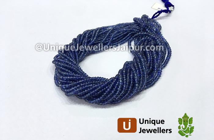 Natural Burmese Blue Sapphire Smooth Roundelle Beads