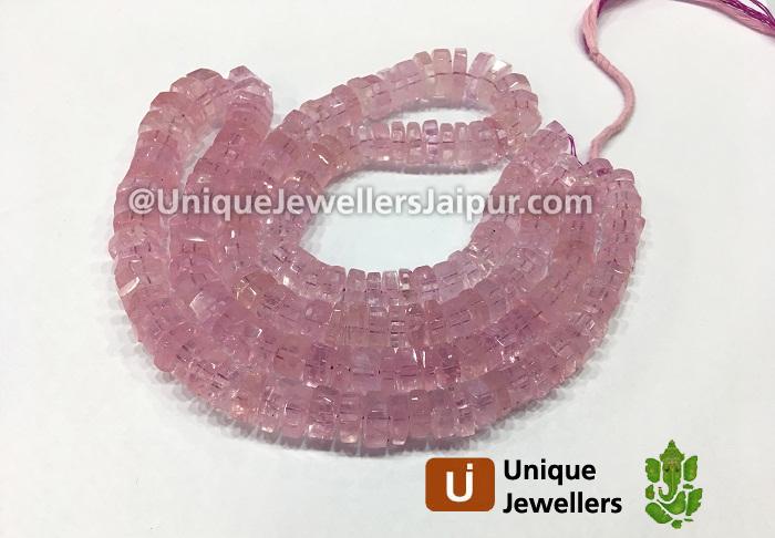 Pink Morganite Far Step Cut Roundelle Beads