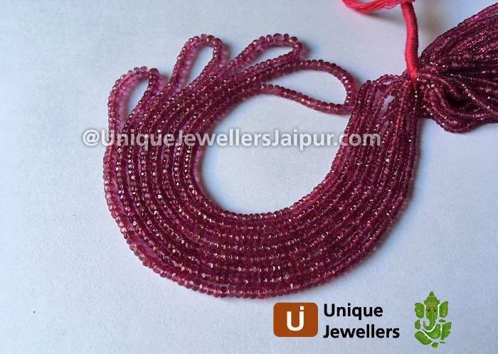 Rubellite Tourmaline Faceted Roundelle