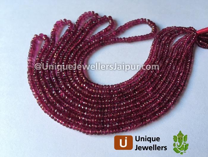 Deep Rubellite Tourmaline Faceted Roundelle