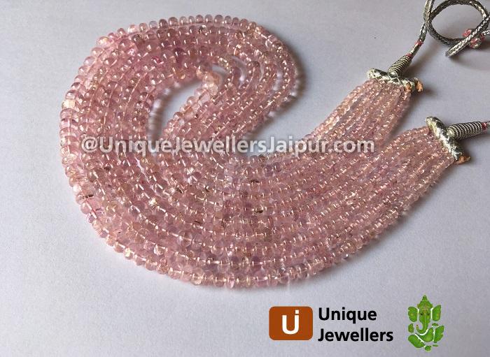 Fine Making Morganite Smooth Roundelle Beads