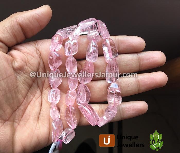 Peach Morganite Far Smooth Nugget Beads