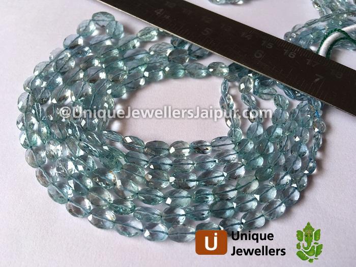 Aquamarine Faceted Oval Beads