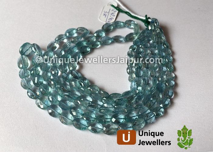 Aquamarine Faceted Oval Beads