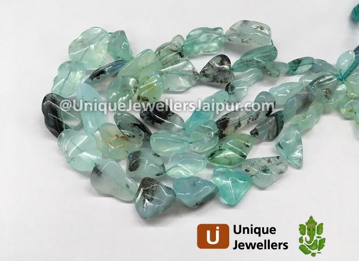 Natural Peruvian Blue Opal Smooth Irregular Nugget Beads