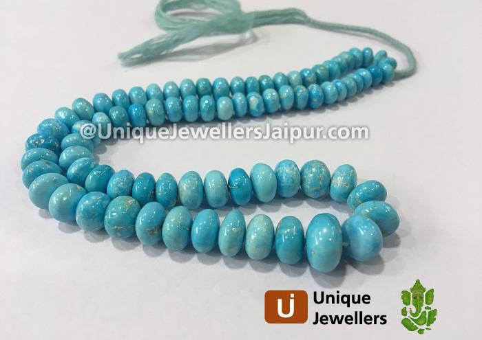 Sleeping Beauty Turquoise Smooth Roundelle Beads