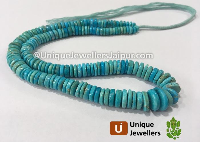 Sleeping Beauty Turquoise Smooth Tyre Beads