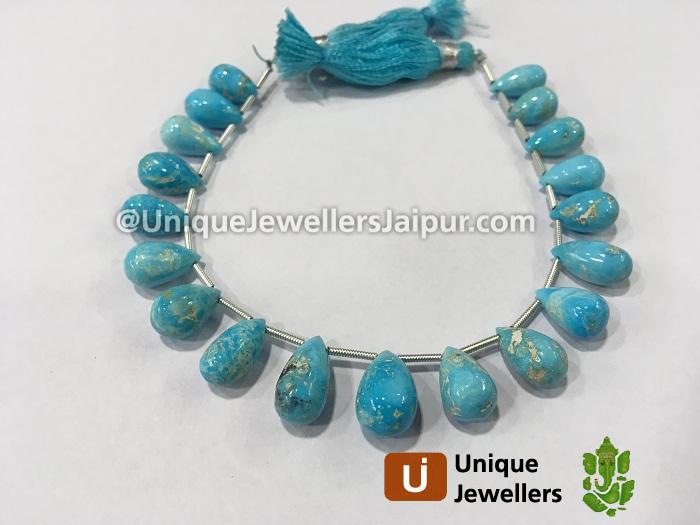 Sleeping Beauty Turquoise Smooth Drop Beads