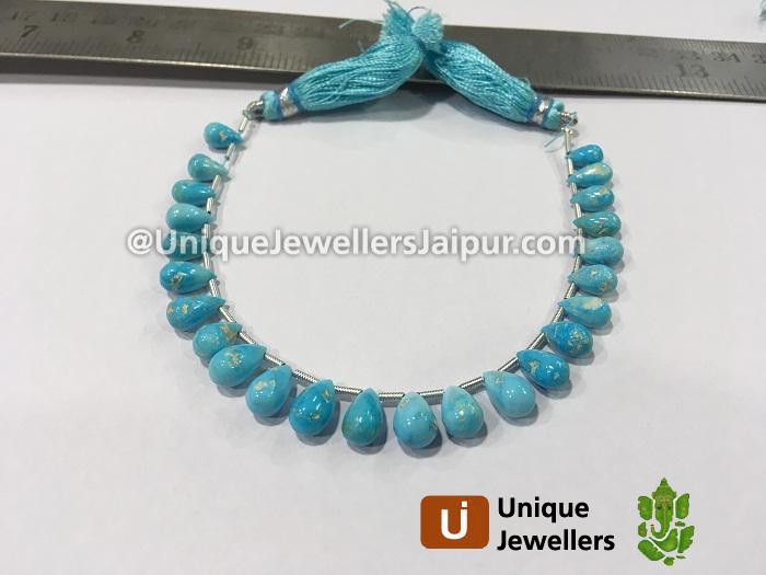 Sleeping Beauty Turquoise Plain Drop Beads