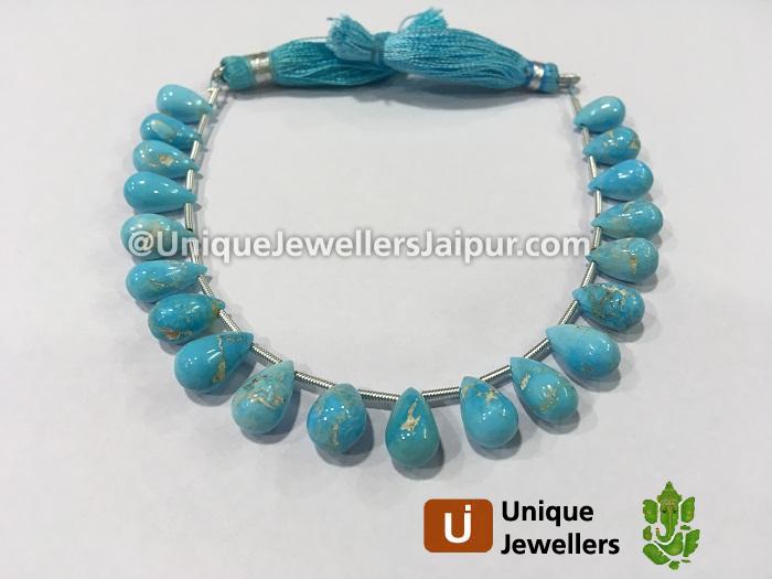 Sleeping Beauty Turquoise Smooth Drop Beads