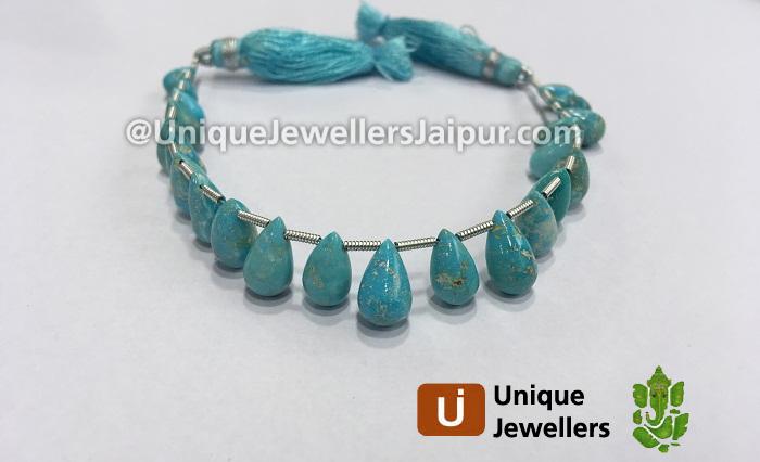 Sleeping Beauty Turquoise Smooth Drop Beads