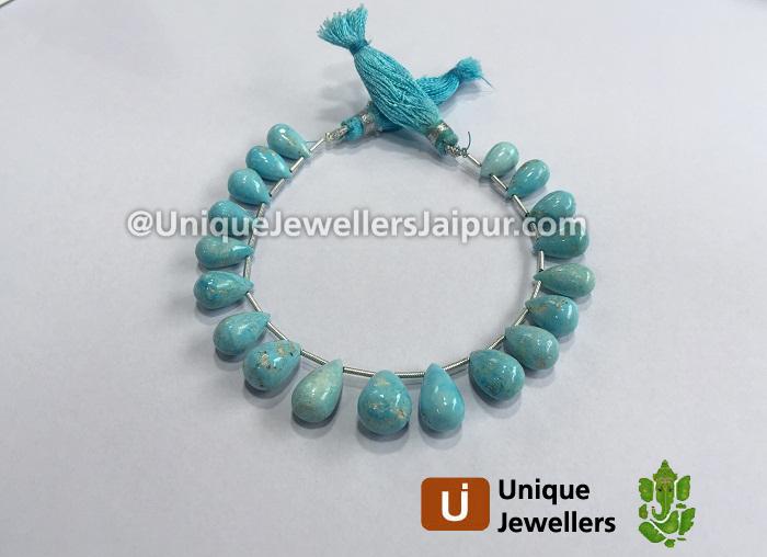 Sleeping Beauty Turquoise Far Smooth Drop Beads