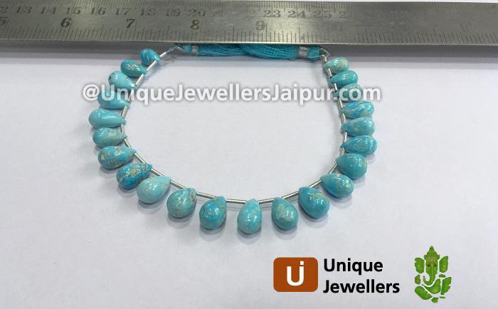 Sleeping Beauty Turquoise Plain Drop Beads