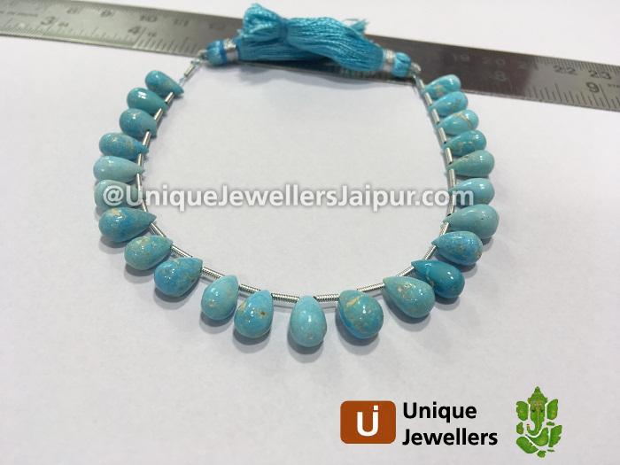 Sleeping Beauty Turquoise Plain Drop Beads