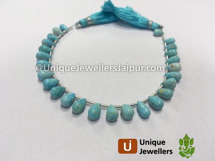 Sleeping Beauty Turquoise Smooth Drop Beads