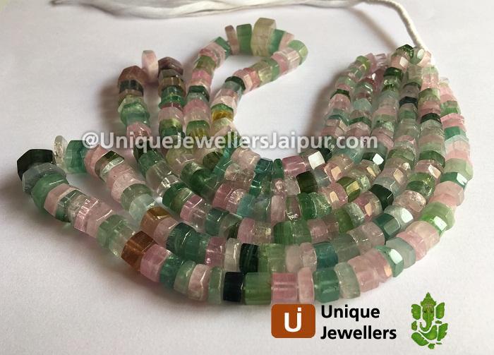 Afghan Tourmaline Far Step Cut Roundelle Beads