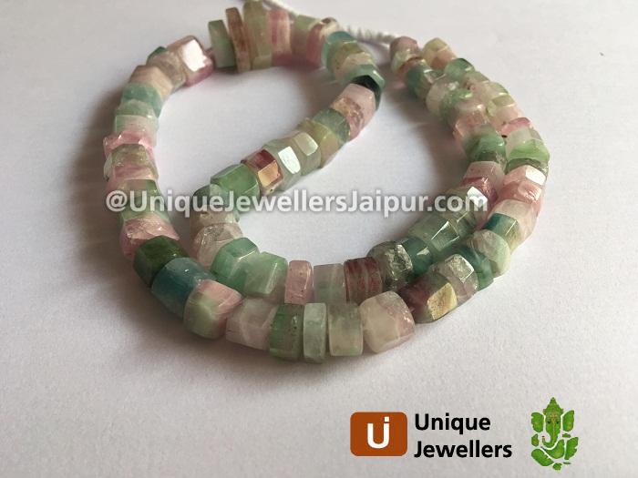 Afghan Tourmaline Step Cut Roundelle Beads