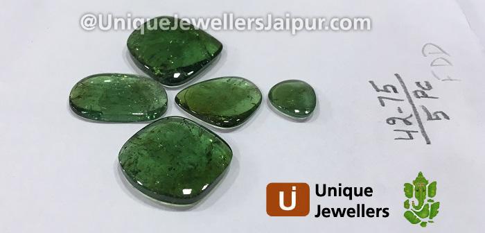 Basil Green Tourmaline Smooth Slices