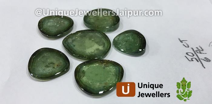 Green Watermelon Tourmaline Smooth Slices