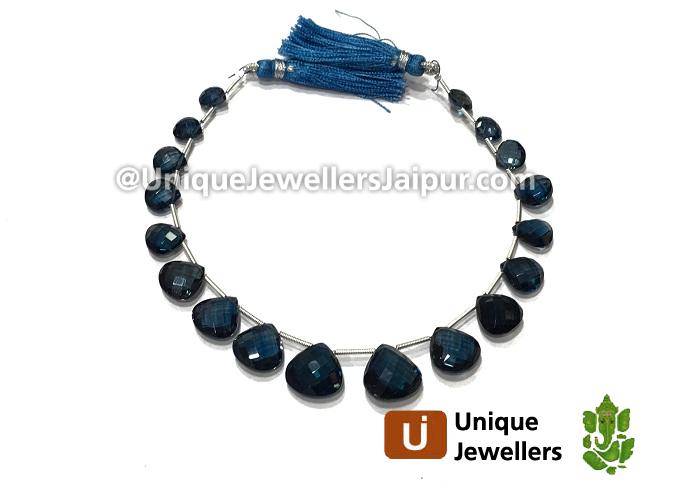 London Blue Topaz Far Faceted Heart Beads