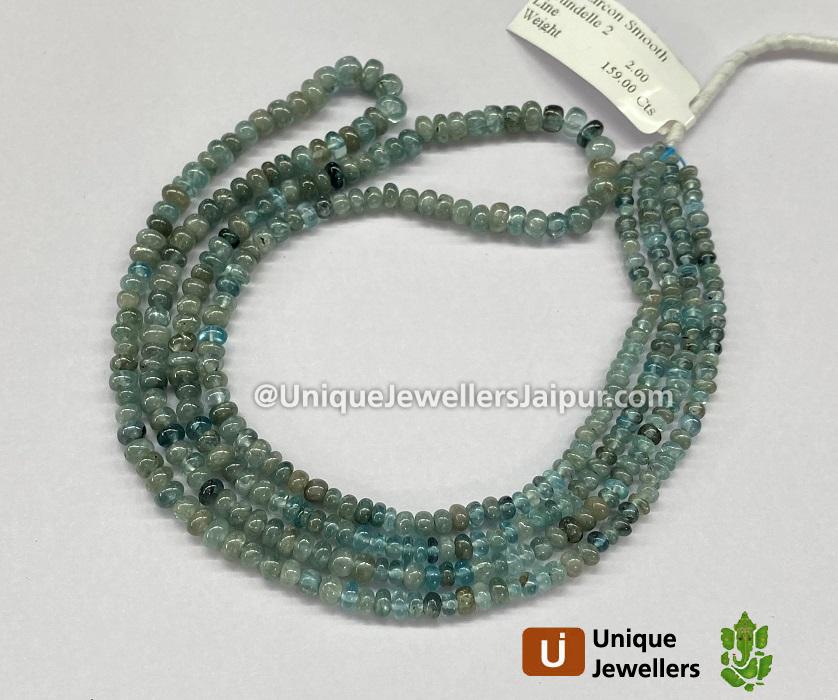 Blue Zircon Smooth Roundelle Beads