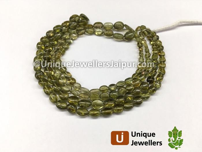 Green Tourmaline Smooth Oval Beads