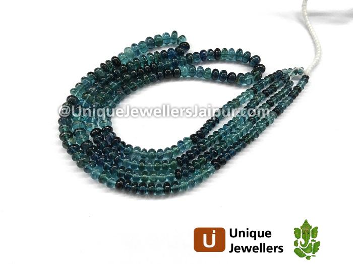 Blue Tourmaline Shaded Smooth Roundelle Beads