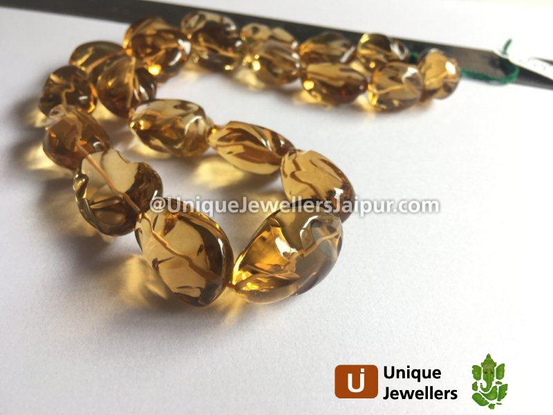 Honey Quartz Smooth Irregular Nugget Beads