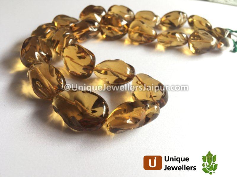 Honey Quartz Smooth Irregular Nugget Beads