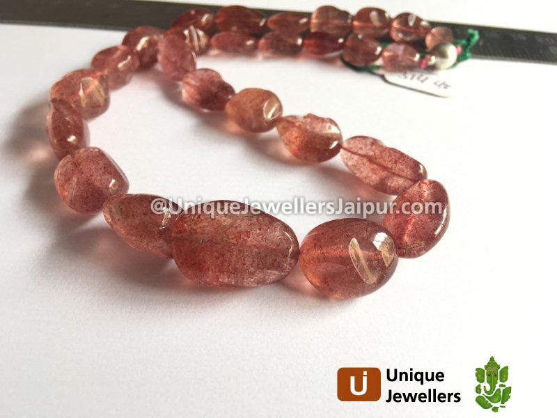 Strawberry Quartz Smooth Irregular Nugget Beads