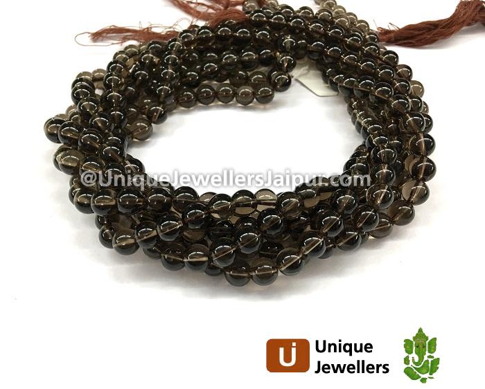 Smokey Quartz Smooth Round Beads