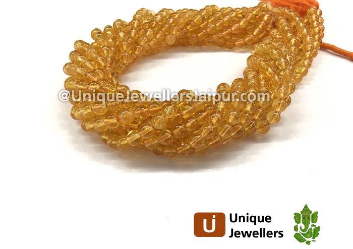 Citrine Smooth Round Beads