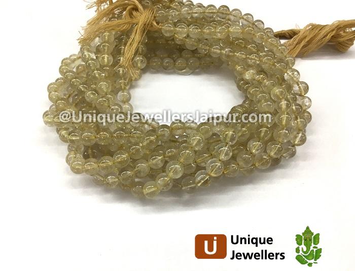 Golden Rutail Smooth Round Beads