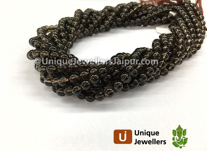 Smokey Quartz Smooth Round Beads