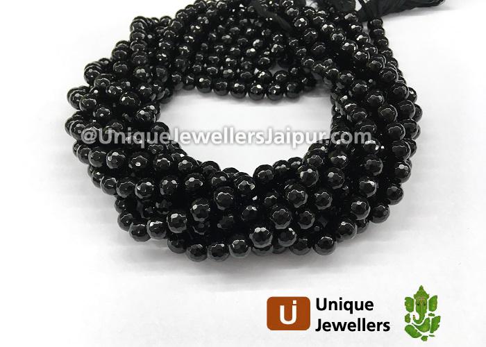 Black Onyx Faceted Round Beads