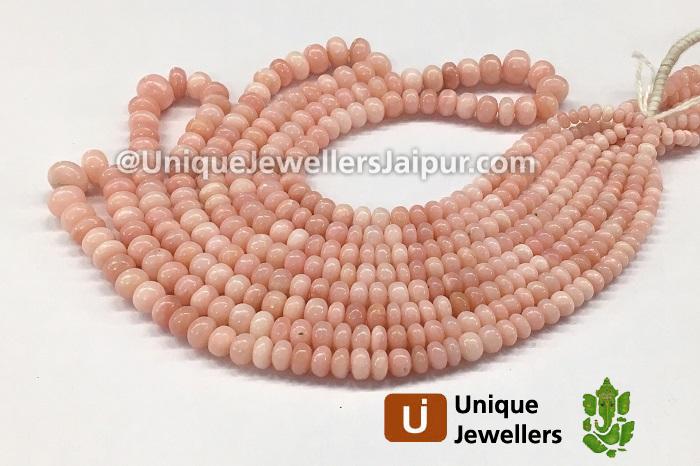 Pink Opal Smooth Roundelle Beads