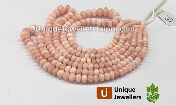 Pink Opal Smooth Roundelle Beads