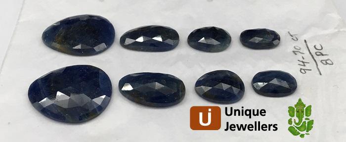 Blue Sapphire Rose Cut Slices