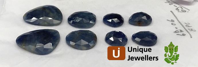 Blue Sapphire Rose Cut Slices