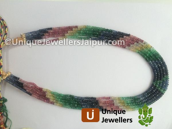 Multi Precious Faceted Roundelle Beads